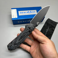 Benchmade Freek Folding Knife 3.6" Black Cerakoted CPM-M4 Plain Blade, Black/Gray G10 Handles - 560BK-1