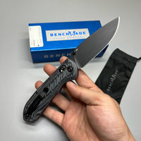 Benchmade Freek Folding Knife 3.6" Black Cerakoted CPM-M4 Plain Blade, Black/Gray G10 Handles - 560BK-1