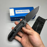 Benchmade Freek Folding Knife 3.6" Black Cerakoted CPM-M4 Plain Blade, Black/Gray G10 Handles - 560BK-1
