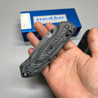 Benchmade Freek Folding Knife 3.6" Black Cerakoted CPM-M4 Plain Blade, Black/Gray G10 Handles - 560BK-1