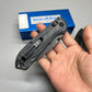 Benchmade Freek Folding Knife 3.6" Black Cerakoted CPM-M4 Plain Blade, Black/Gray G10 Handles - 560BK-1