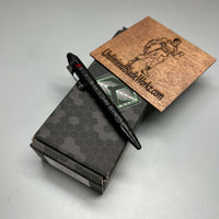 Heretic Knives Thoth Tactical Pen Black Aluminum Predator bomb