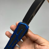 Heretic Knives Colossus OTF AUTO 3.5" CPM-MagnaCut DLC Clip Point Blue Aluminum Handles with Black Traction Inlays