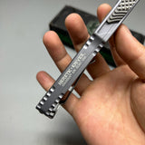 Heretic Knives Colossus OTF AUTO 3.5" CPM-MagnaCut Stonewashed Clip Point grey Aluminum Handles with Black Traction Inlays
