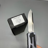 Heretic Knives Colossus OTF AUTO 3.5" CPM-MagnaCut Stonewashed Clip Point grey Aluminum Handles with Black Traction Inlays