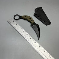 A2D EDC Fixed Knife DLC G10 Kydex handmade claw knife