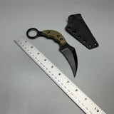 A2D EDC Fixed Knife DLC G10 Kydex handmade claw knife