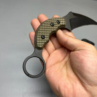 A2D EDC Fixed Knife DLC G10 Kydex handmade claw knife