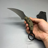 A2D EDC Fixed Knife DLC G10 Kydex handmade claw knife