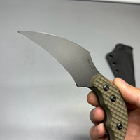 A2D EDC Fixed Knife DLC G10 Kydex handmade claw knife