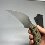 A2D EDC Fixed Knife DLC G10 Kydex handmade claw knife