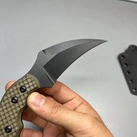 A2D EDC Fixed Knife DLC G10 Kydex handmade claw knife