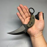A2D EDC Fixed Knife DLC G10 Kydex handmade claw knife