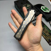 Heretic Knives Colossus D/E High Sheen Stonewash DLC & Flamed Ti Inlay w/ DLC Button/Clip/Hardware
