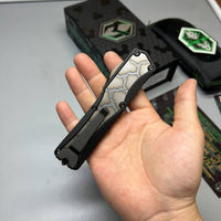 Heretic Knives Colossus D/E High Sheen Stonewash DLC & Flamed Ti Inlay w/ DLC Button/Clip/Hardware