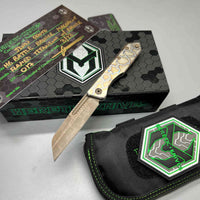 Heretic Knives Jinn Prototype Flamed Titanium w/ Bronze Accents & Hand Ground Battle Bronze Magnacut