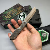 Heretic Knives Jinn Prototype Flamed Titanium w/ Bronze Accents & Hand Ground Battle Bronze Magnacut