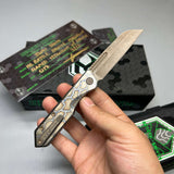 Heretic Knives Jinn Prototype Flamed Titanium w/ Bronze Accents & Hand Ground Battle Bronze Magnacut