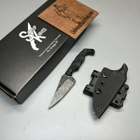 Stroup Knives MINI MOD 1 Fixed Blade Knife Black G10 3" Acid Wash Drop Point