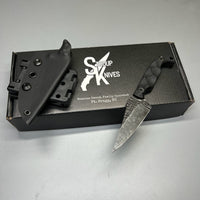 Stroup Knives MINI MOD 1 Fixed Blade Knife Black G10 3" Acid Wash Drop Point