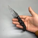 Stroup Knives MINI MOD 1 Fixed Blade Knife Black G10 3" Acid Wash Drop Point