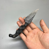 Stroup Knives MINI MOD 1 Fixed Blade Knife Black G10 3" Acid Wash Drop Point