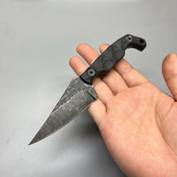 Stroup Knives MINI MOD 1 Fixed Blade Knife Black G10 3" Acid Wash Drop Point