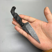 Stroup Knives MINI MOD 1 Fixed Blade Knife Black G10 3" Acid Wash Drop Point