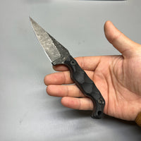 Stroup Knives MINI MOD 1 Fixed Blade Knife Black G10 3" Acid Wash Drop Point