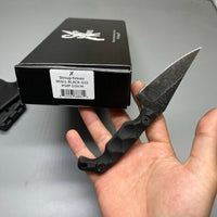 Stroup Knives MINI MOD 1 Fixed Blade Knife Black G10 3" Acid Wash Drop Point
