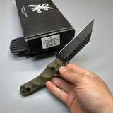 Stroup Knives GP3 General Purpose Fixed Blade Knife 4.25" 1095 Hand Carved Wharncliffe Blade, Milled G10 Handles, Kydex Sheath - GP3-od-G10