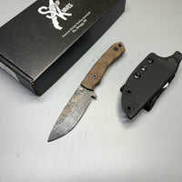 Stroup Knives GP2 General Purpose Fixed Blade Knife 3.75" 1095 Hand Carved Drop Point Blade, Milled Flat Dark Earth G10 Handles, Kydex Sheath - GP2-FDE-G10