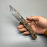 Stroup Knives GP2 General Purpose Fixed Blade Knife 3.75" 1095 Hand Carved Drop Point Blade, Milled Flat Dark Earth G10 Handles, Kydex Sheath - GP2-FDE-G10