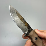 Stroup Knives GP2 General Purpose Fixed Blade Knife 3.75" 1095 Hand Carved Drop Point Blade, Milled Flat Dark Earth G10 Handles, Kydex Sheath - GP2-FDE-G10