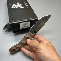 Stroup Knives GP2 General Purpose Fixed Blade Knife 3.75" 1095 Hand Carved Drop Point Blade, Milled Flat Dark Earth G10 Handles, Kydex Sheath - GP2-FDE-G10
