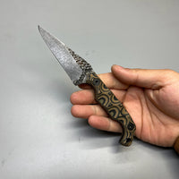 Stroup Knives MINI MOD 1 Fixed Blade Knife Camo G10 3" Acid Wash Drop Point