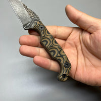 Stroup Knives MINI MOD 1 Fixed Blade Knife Camo G10 3" Acid Wash Drop Point