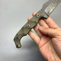 Stroup Knives TU2 Fixed Blade Knife OD Green G10 4.5" 1095 Carved Pike TU2-OD-G10