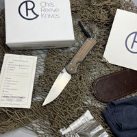 Chris Reeve Large Sebenza 31 - Natural Micarta (3.6" S35VN SW Drop Point) L31-1212