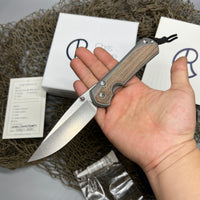 Chris Reeve Large Sebenza 31 - Natural Micarta (3.6" S35VN SW Drop Point) L31-1212