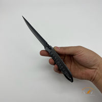WACHTMAN KNIFE & TOOL Titanoraptor Handmade Micarta Handle uneven stone surface