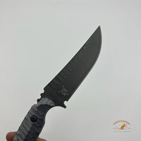 WACHTMAN KNIFE & TOOL Titanoraptor Handmade Micarta Handle uneven stone surface