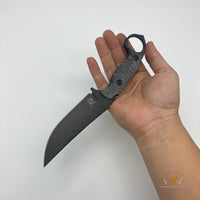 WACHTMAN KNIFE & TOOL Titanoraptor Handmade Micarta Handle uneven stone surface