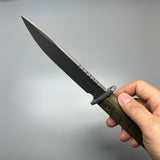 Zero Tolerance 6 Fixed Blade Knife OD Green G-10 (6" Gray CPM 3V) ZT 0006
