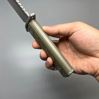Zero Tolerance 6 Fixed Blade Knife OD Green G-10 (6" Gray CPM 3V) ZT 0006