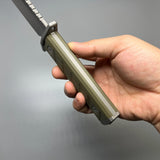 Zero Tolerance 6 Fixed Blade Knife OD Green G-10 (6" Gray CPM 3V) ZT 0006