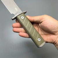 Zero Tolerance 6 Fixed Blade Knife OD Green G-10 (6" Gray CPM 3V) ZT 0006
