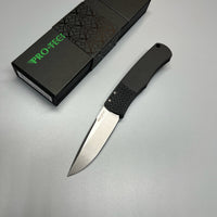 Pro-Tech/Whiskers BR-1.10 Magic Bolster Release AUTO Folding Knife 3.1" 154CM Stonewashed Plain Blade, Gray Aluminum Handles