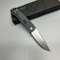 Pro-Tech/Whiskers BR-1.10 Magic Bolster Release AUTO Folding Knife 3.1" 154CM Stonewashed Plain Blade, Gray Aluminum Handles