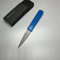 Pro-Tech 920 Godfather AUTO Folding Knife 4" 154CM Blade, Blue Aluminum Handles